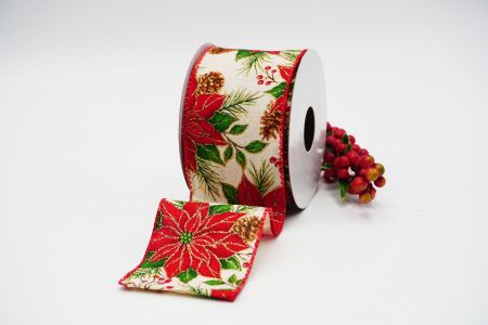 Exquisite Poinsettia Wired Ribbon_KF6348GC-2-7-4_natural
